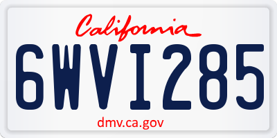 CA license plate 6WVI285