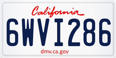 CA license plate 6WVI286