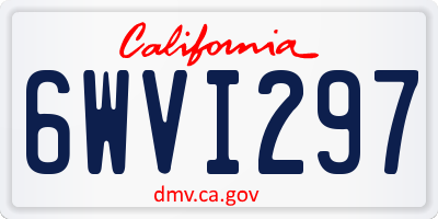 CA license plate 6WVI297