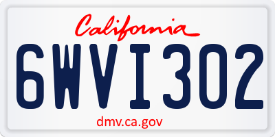 CA license plate 6WVI302