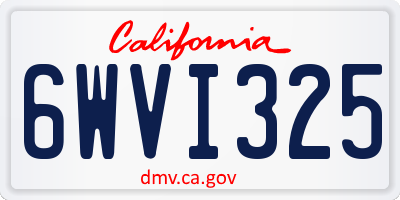 CA license plate 6WVI325