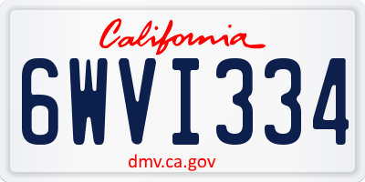 CA license plate 6WVI334