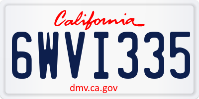 CA license plate 6WVI335