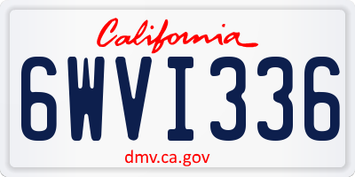 CA license plate 6WVI336