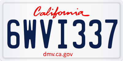 CA license plate 6WVI337