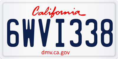 CA license plate 6WVI338