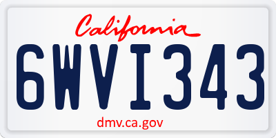 CA license plate 6WVI343