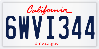 CA license plate 6WVI344