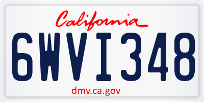 CA license plate 6WVI348