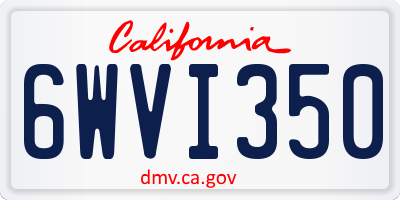 CA license plate 6WVI350