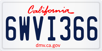 CA license plate 6WVI366