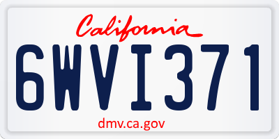 CA license plate 6WVI371