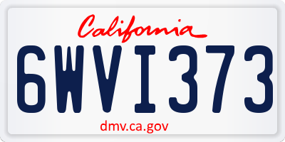 CA license plate 6WVI373