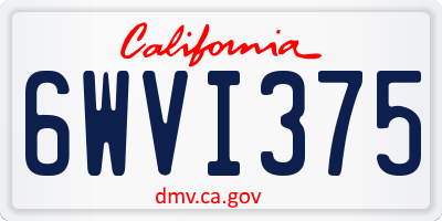 CA license plate 6WVI375