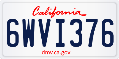 CA license plate 6WVI376