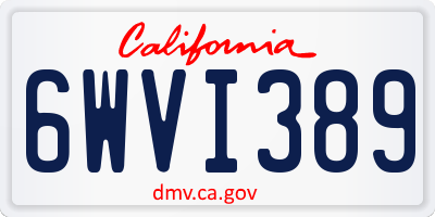 CA license plate 6WVI389