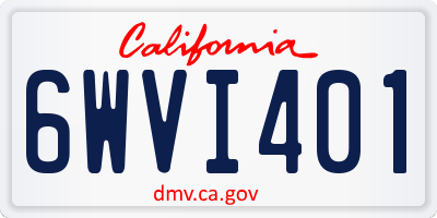CA license plate 6WVI401