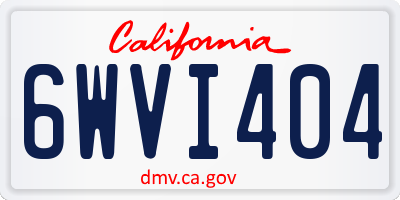 CA license plate 6WVI404
