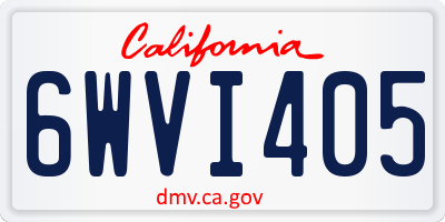 CA license plate 6WVI405