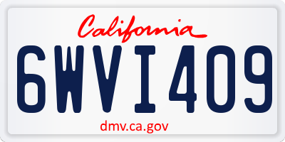 CA license plate 6WVI409