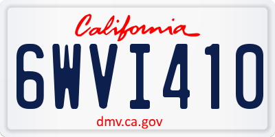 CA license plate 6WVI410