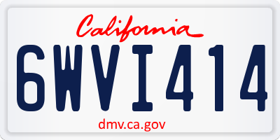 CA license plate 6WVI414