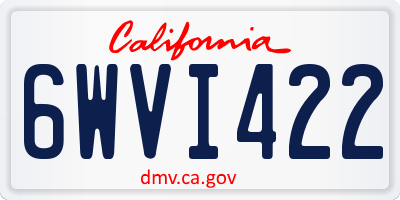 CA license plate 6WVI422