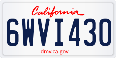 CA license plate 6WVI430