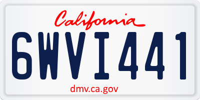 CA license plate 6WVI441