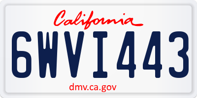 CA license plate 6WVI443