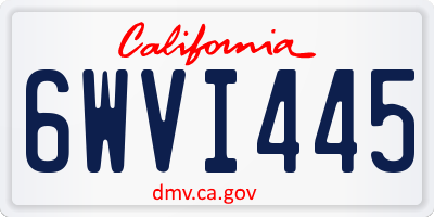 CA license plate 6WVI445