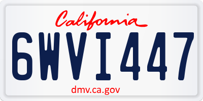CA license plate 6WVI447