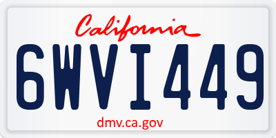 CA license plate 6WVI449