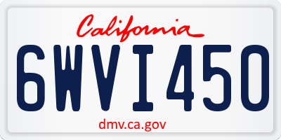 CA license plate 6WVI450