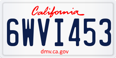 CA license plate 6WVI453