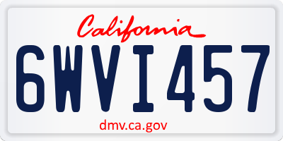 CA license plate 6WVI457