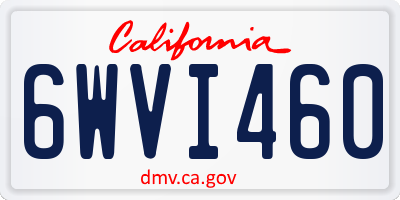 CA license plate 6WVI460