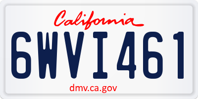 CA license plate 6WVI461