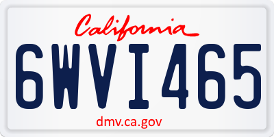 CA license plate 6WVI465