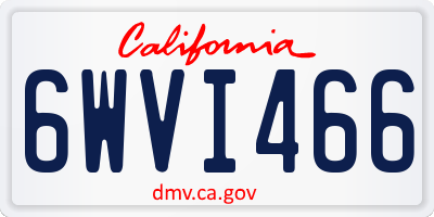 CA license plate 6WVI466