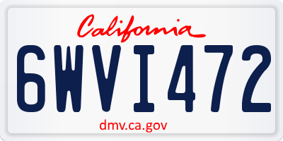 CA license plate 6WVI472