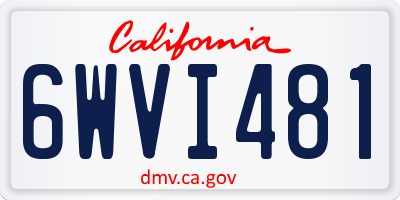 CA license plate 6WVI481