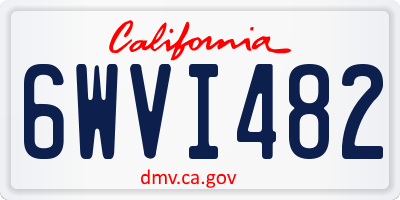 CA license plate 6WVI482