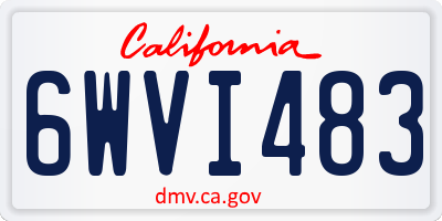CA license plate 6WVI483