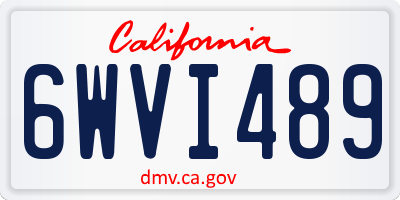 CA license plate 6WVI489