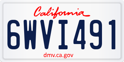 CA license plate 6WVI491