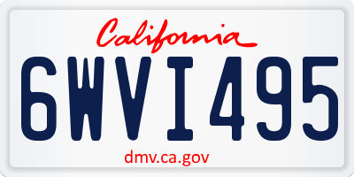 CA license plate 6WVI495