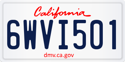 CA license plate 6WVI501