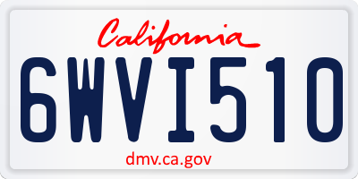 CA license plate 6WVI510