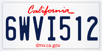 CA license plate 6WVI512